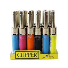 Clipper Mini Tube Print Lighter 24 Pack