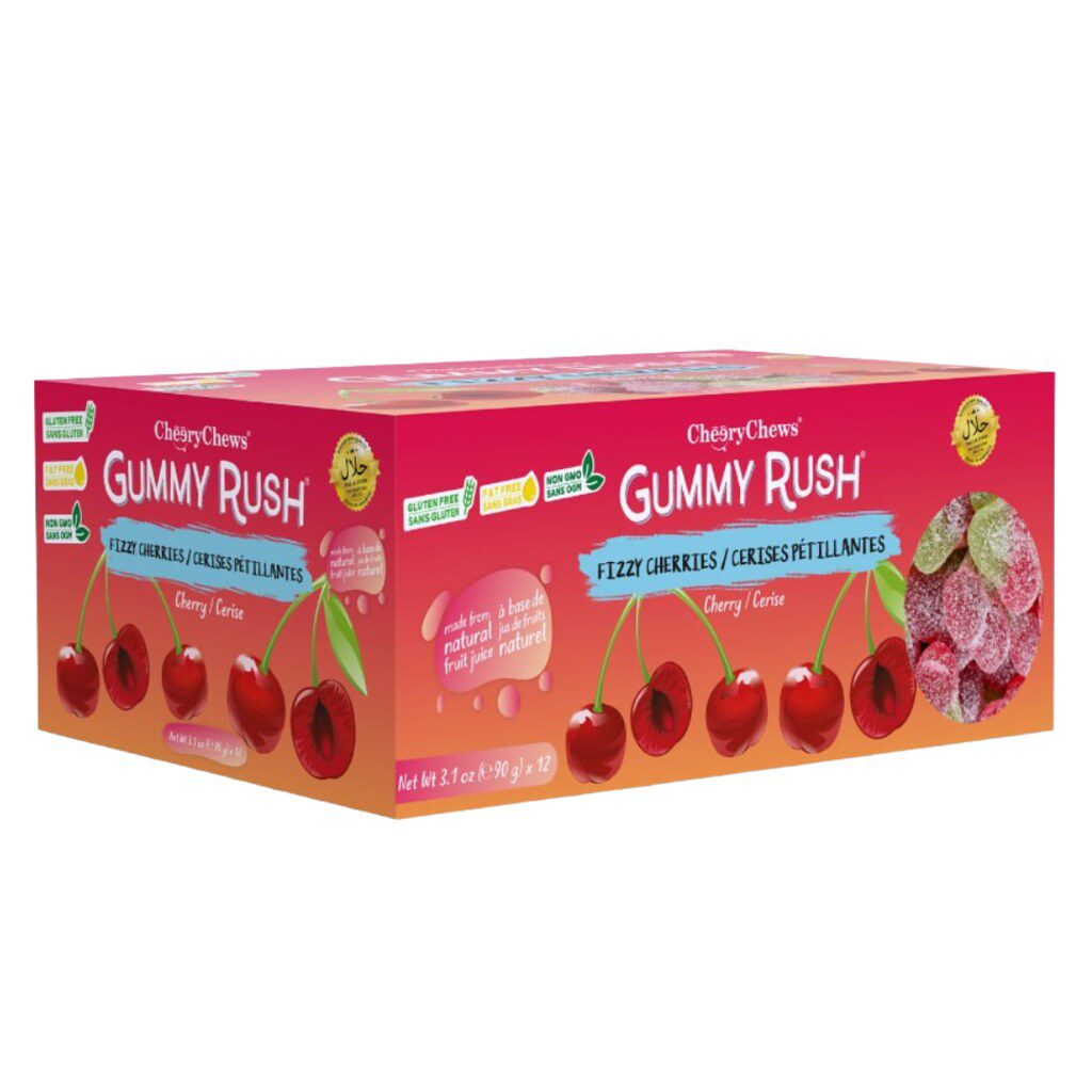 Cheery Chews Gummy Rush Fizzy Cherries 90g 12 Pack Main image