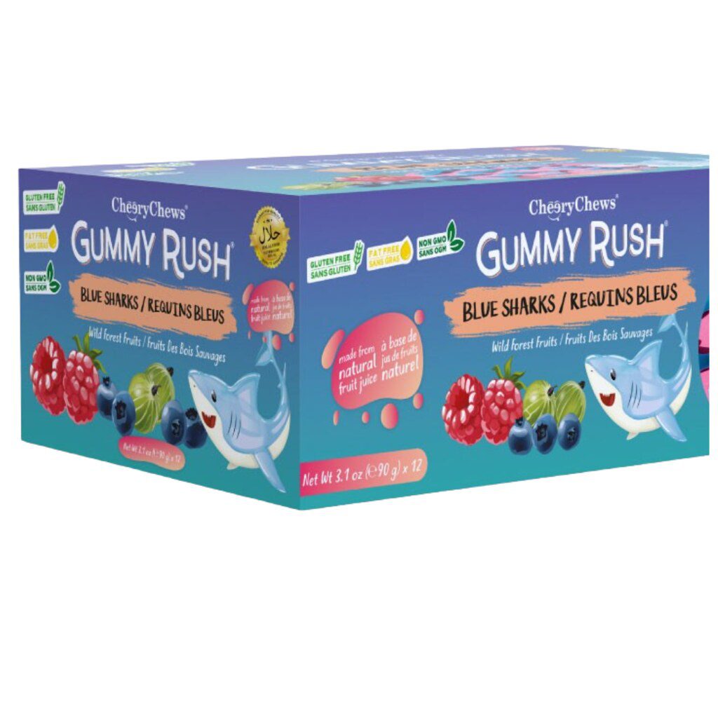 Cheery Chews Gummy Rush Blue Sharks 90g 12 Pack