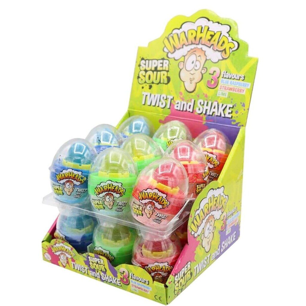 Warheads Super Sour Twist And Shake Egg Shape 24 Pack