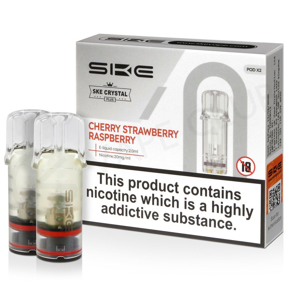 Ske Crystal Pod Cherry Strawberry Raspberry Prefilled 10 Pack