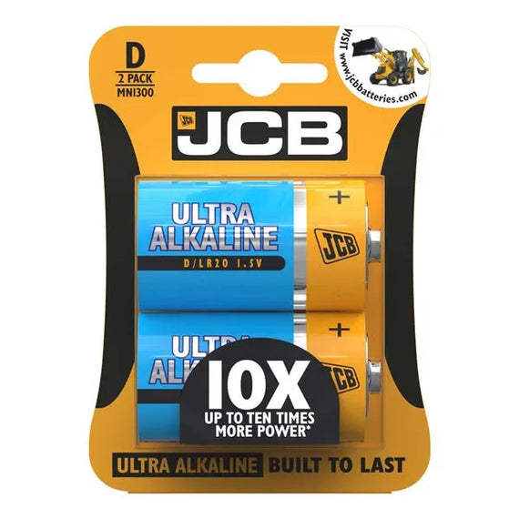 JCB SIZE D ULTRA ALKALINE BATTERIES - PACK OF 2 (10) Main image