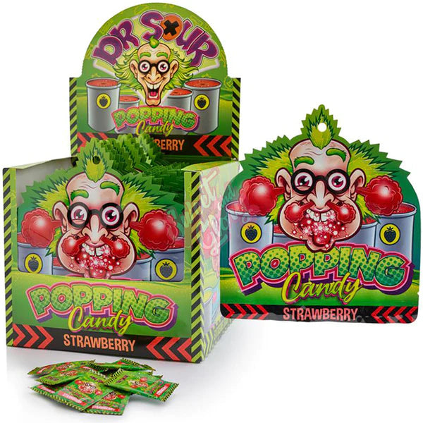 Dr Sour Popping Candy Strawberry 15g 20 Pack