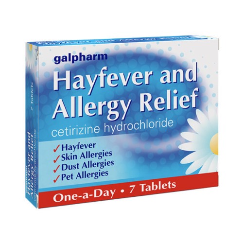 GALPHARM ALLERGY & HAYFEVER RELIEF (CETIRIZINE) 7S Main image
