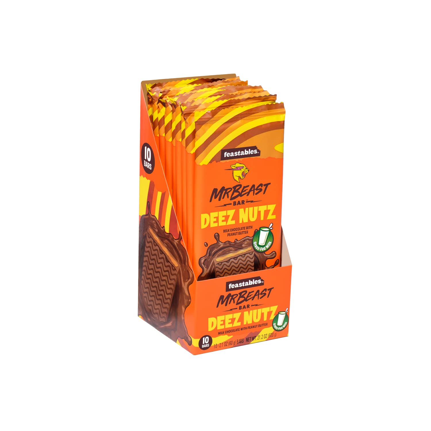 Mr Beast Milk Chocolate With Peanut 60g 10 Pack