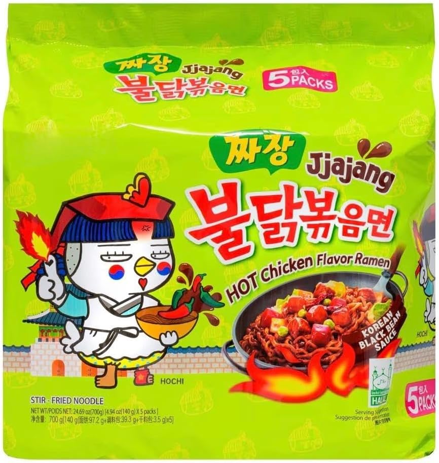 Samyang Buldak Jjajang Hot Chicken Flavour Ramen 5 Pack x 140g Main image
