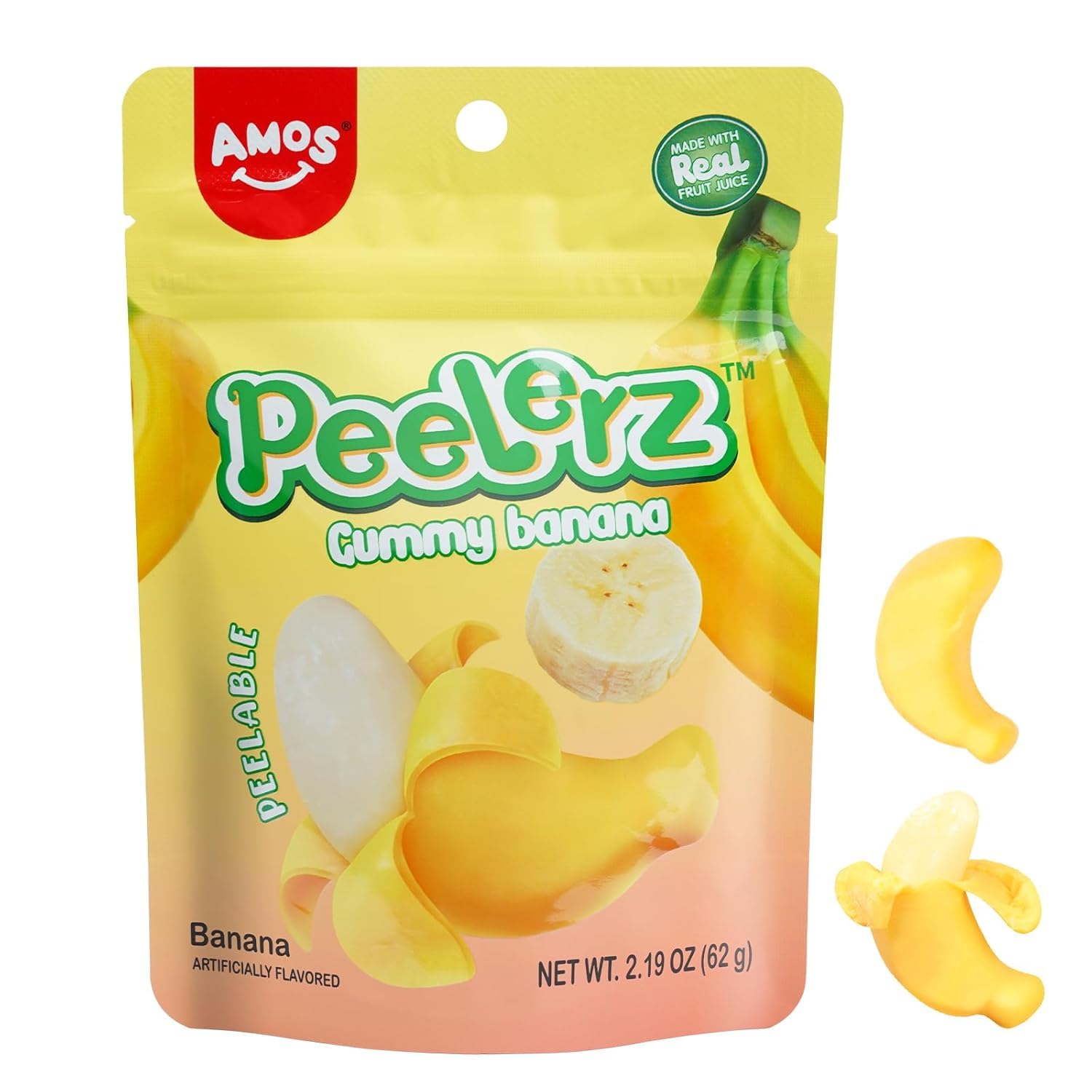 Amos Peelerz Gummy Banana Peelable 12packs x 120g Main image