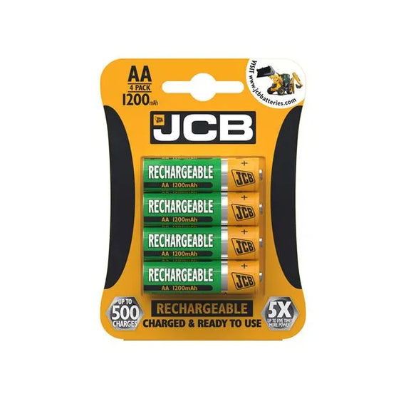 JCB SIZE AA 1200 mAh RECHARGABLE BATTERIES - PACK OF 4 (10) Main image