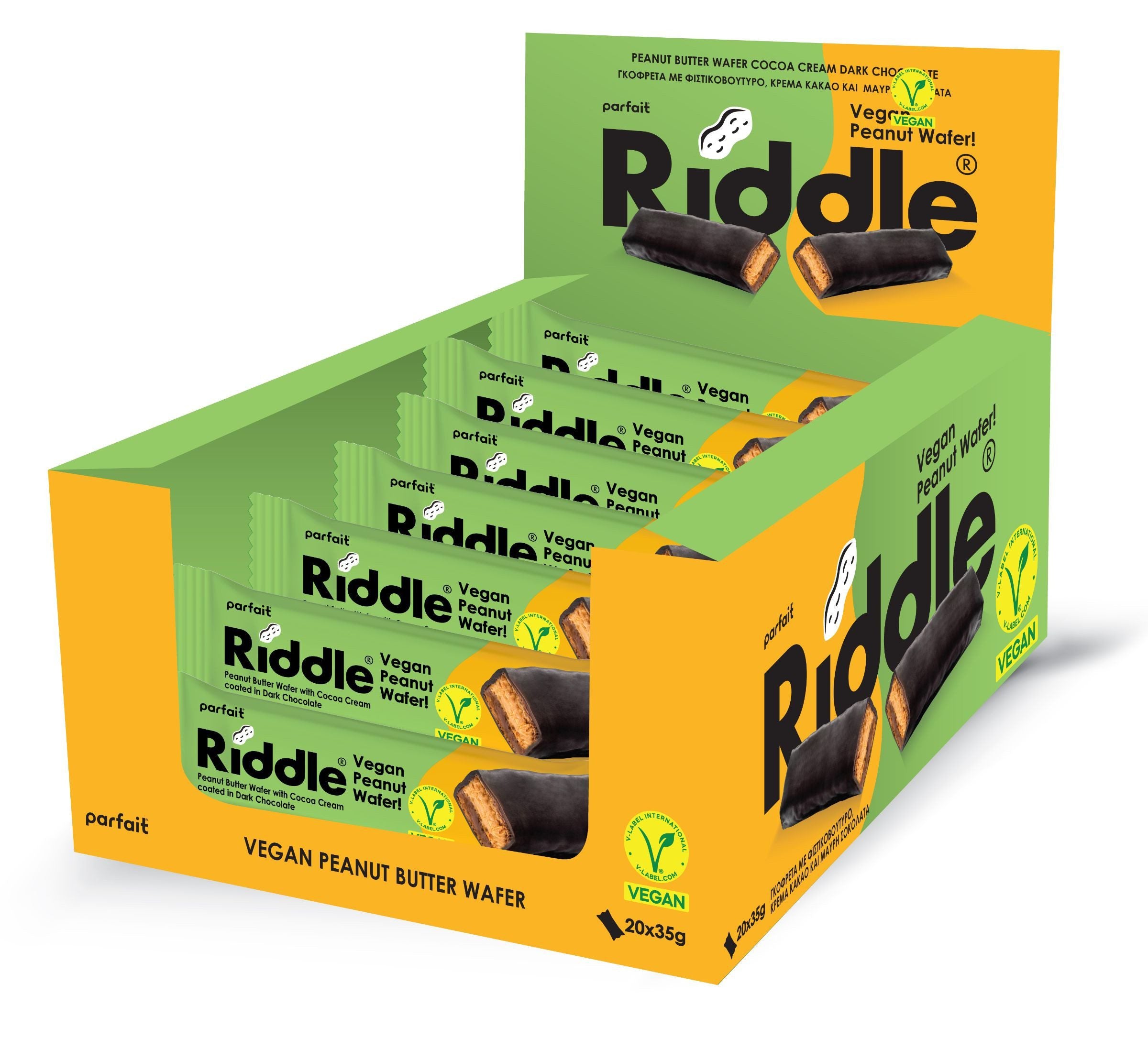 Riddle Vegan Cocoa Cream Peanut Butter Wafer  35g 20 Pack