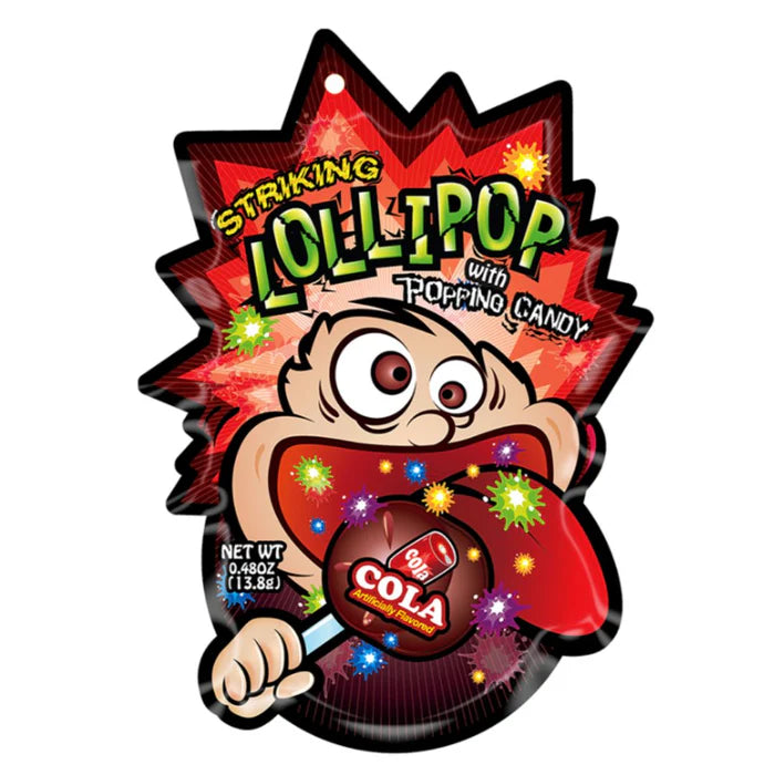 Striking Lollipop With Popping Candy Cola 13.8g x 12pack Strip Main image