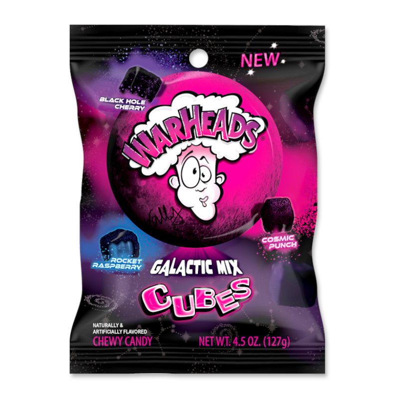 Warheads Galactic Mix Cubes Peg Bags 12x99g