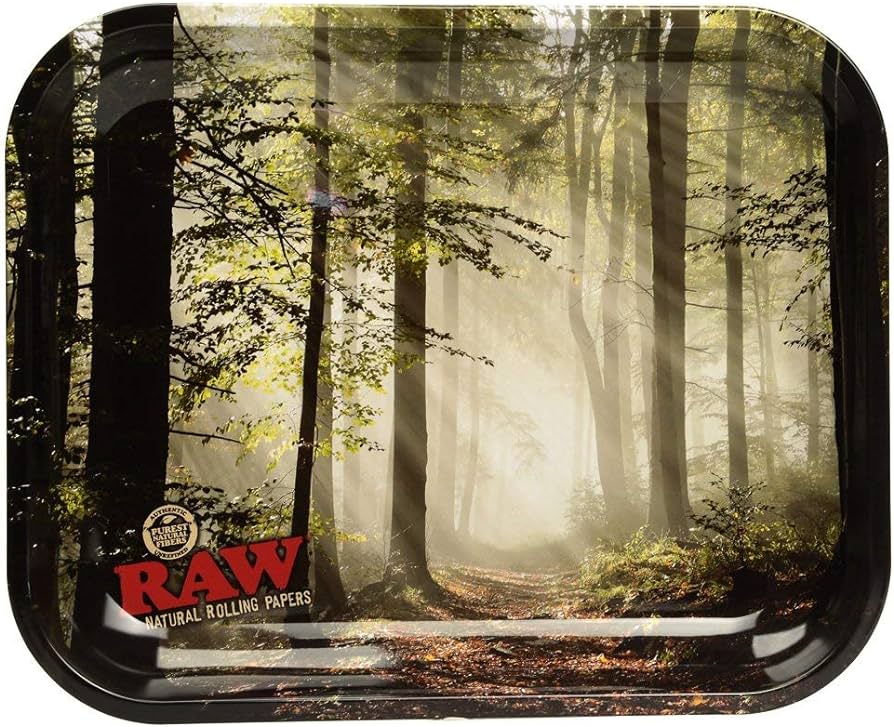 RAW Rolling Large Metal Tray With Various Design - Smokey Forest Main image