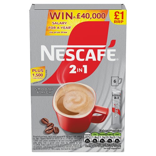 NESCAFE ORIGINAL 2 IN 1 £1 6x9g