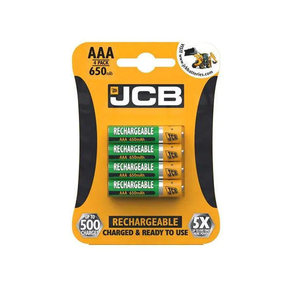 JCB SIZE AAA 650 mAh RECHARGABLE BATTERIES - PACK OF 4 (10) Main image