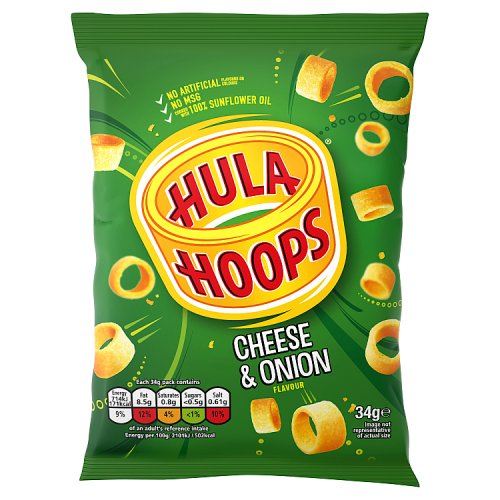 HULA HOOPS CHEESE & ONION 34g