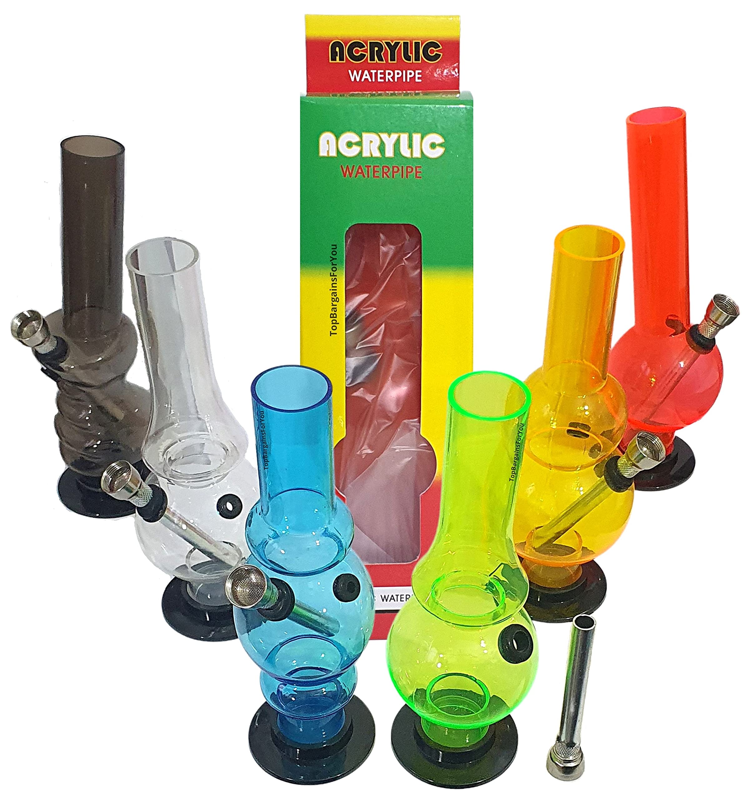 SM-0034 Acrylic Assorted Waterpipe 8 inch Main image