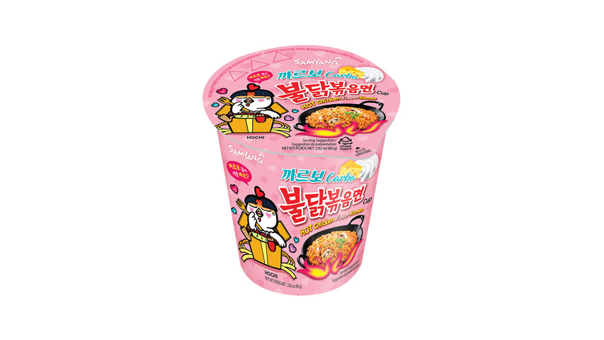 Samyang Buldak Carbonara Spicy Ramen Hot Chicken Flavour Cup 80g (6 Cups) Main image