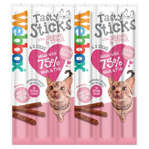 WEBBOX CAT TASTY SALMON & TROUT STICKS 6S