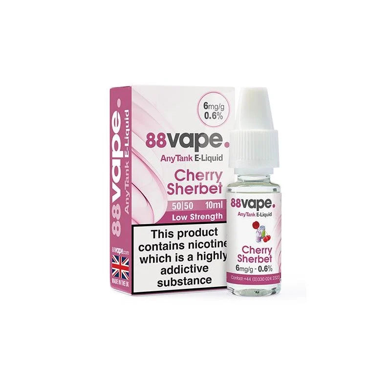 88 Vape E-Liquid Cherry Sherbet 10ml 20 Pack - 6mg Main image