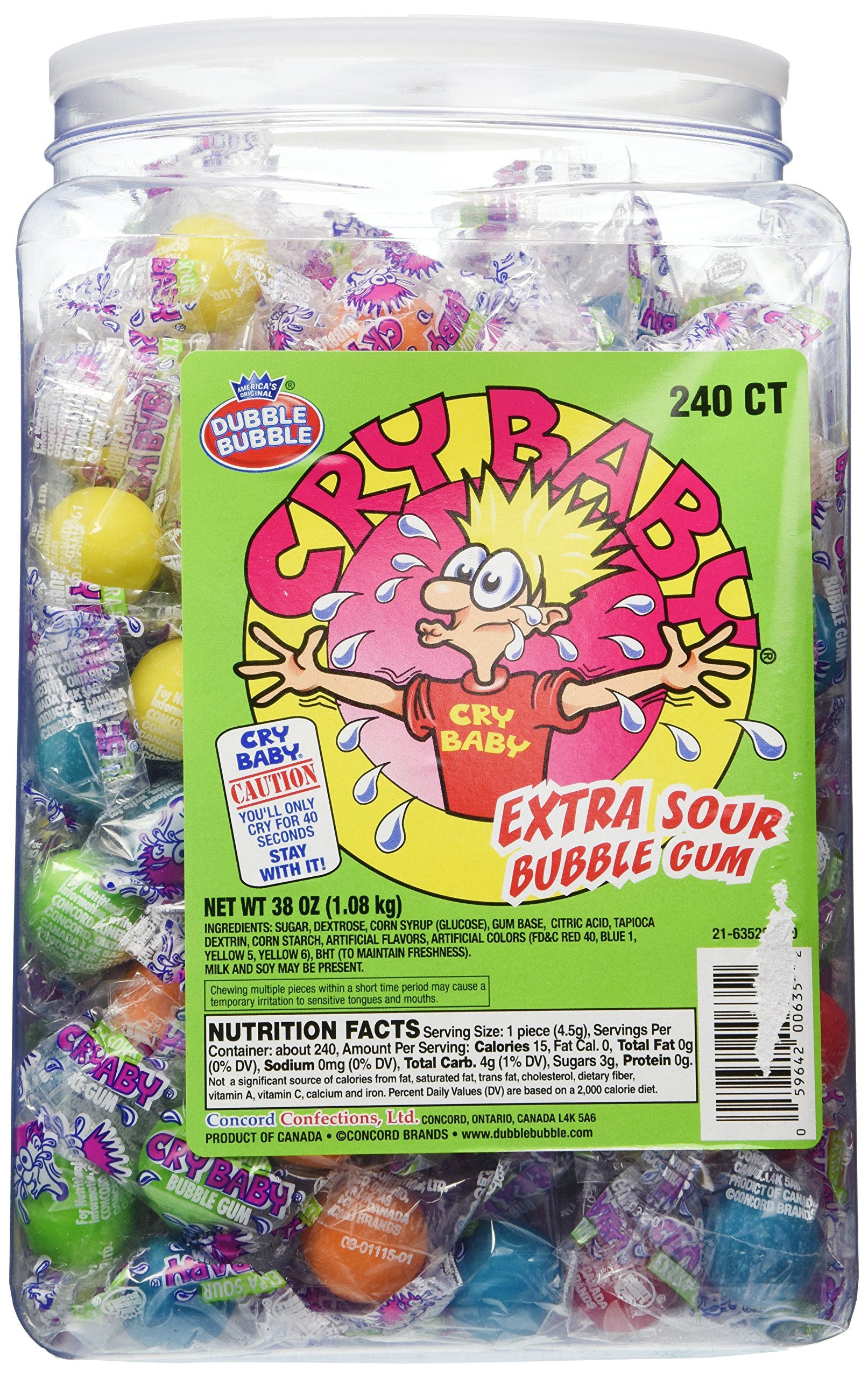 Cry Baby Extra Sour Double Bubblegum 240 CT- TUB Main image