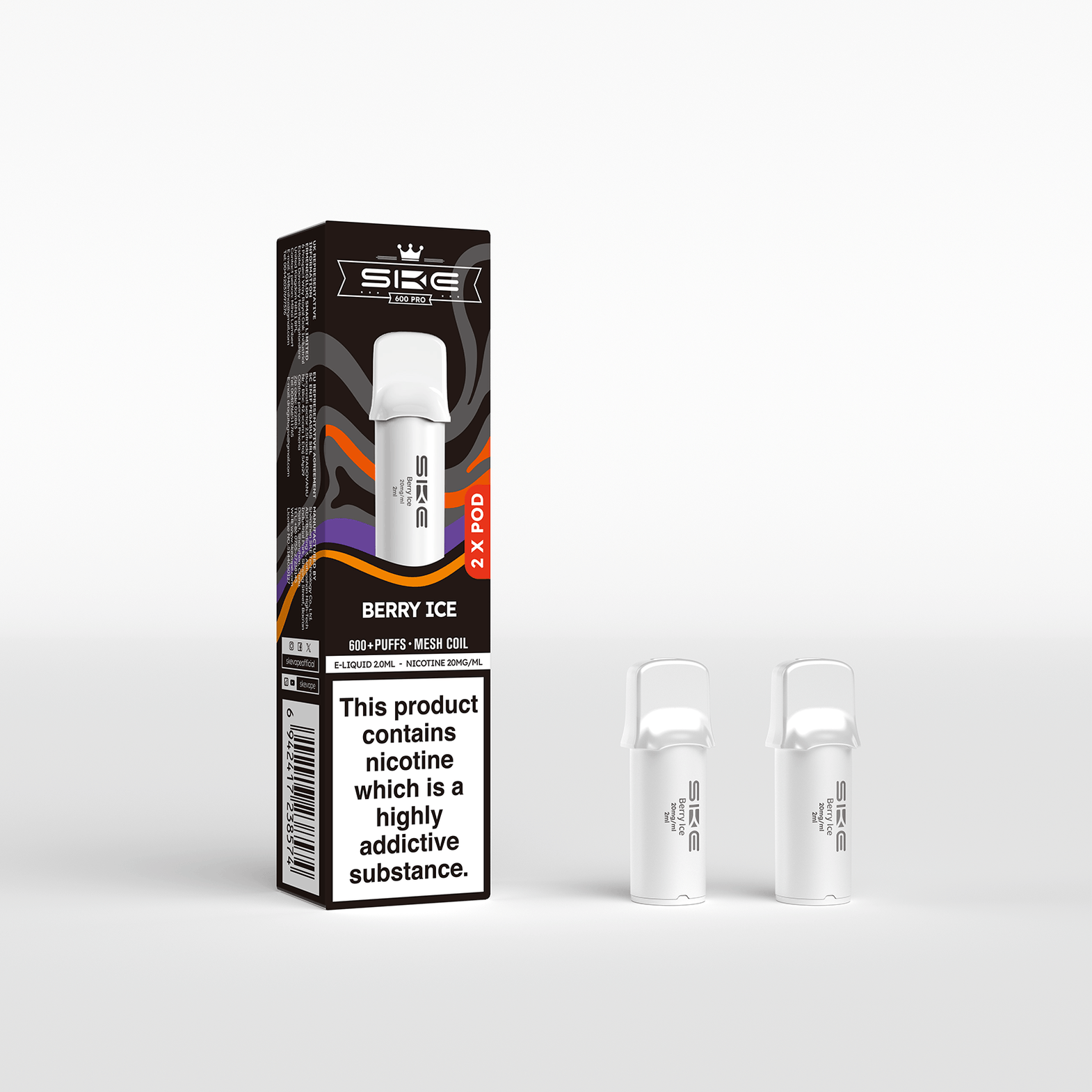 SKE 600 PRO REFILL POD 2 PACK BERRY ICE (10) Main image