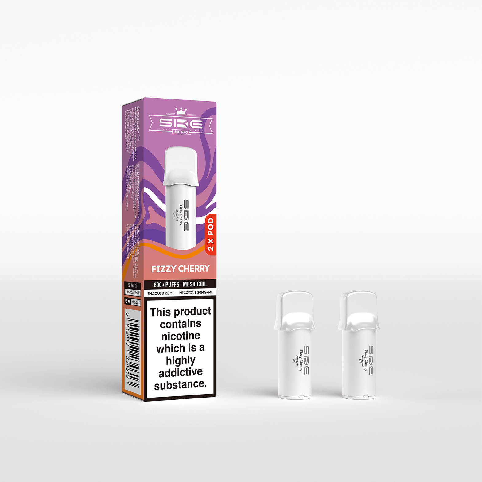 SKE 600 PRO REFILL POD 2 PACK FIZZY CHERRY (10) Main image