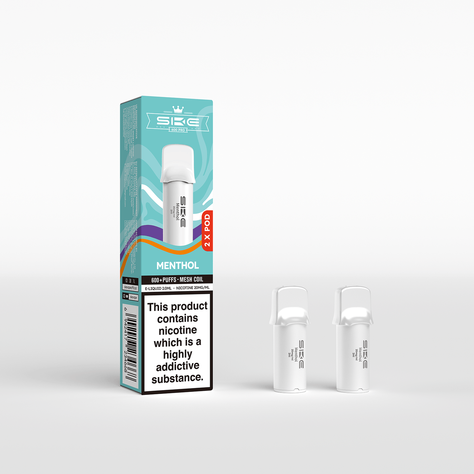 SKE 600 PRO REFILL POD 2 PACK MENTHOL (10) Main image