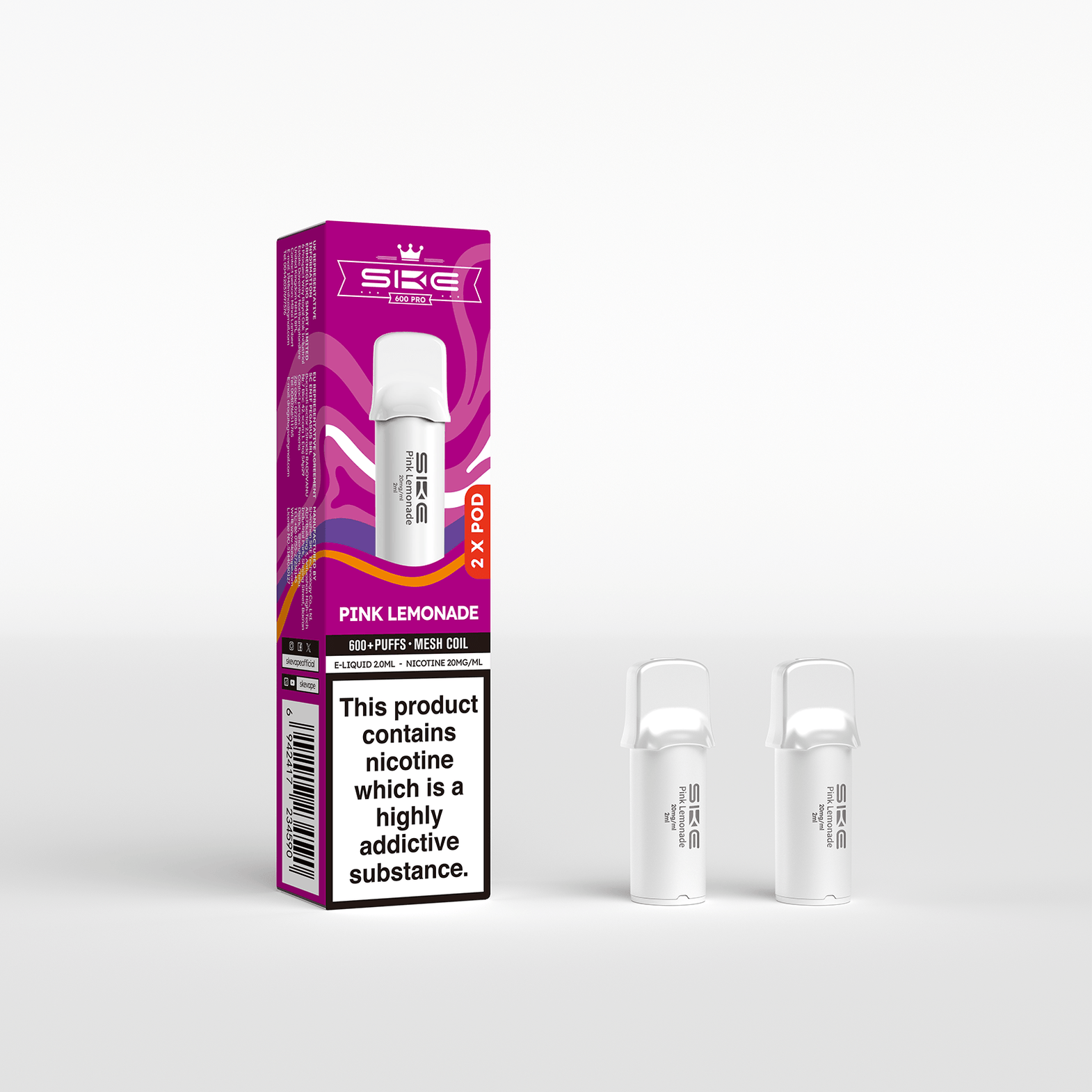 SKE 600 PRO REFILL POD 2 PACK PINK LEMONADE (10) Main image