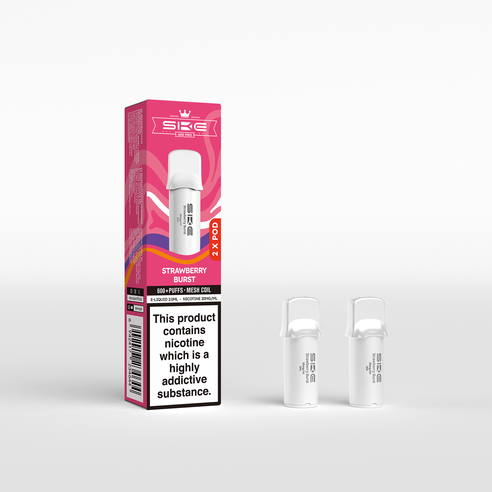 SKE 600 PRO REFILL POD 2 PACK STRAWBERRY BURST (10) Main image