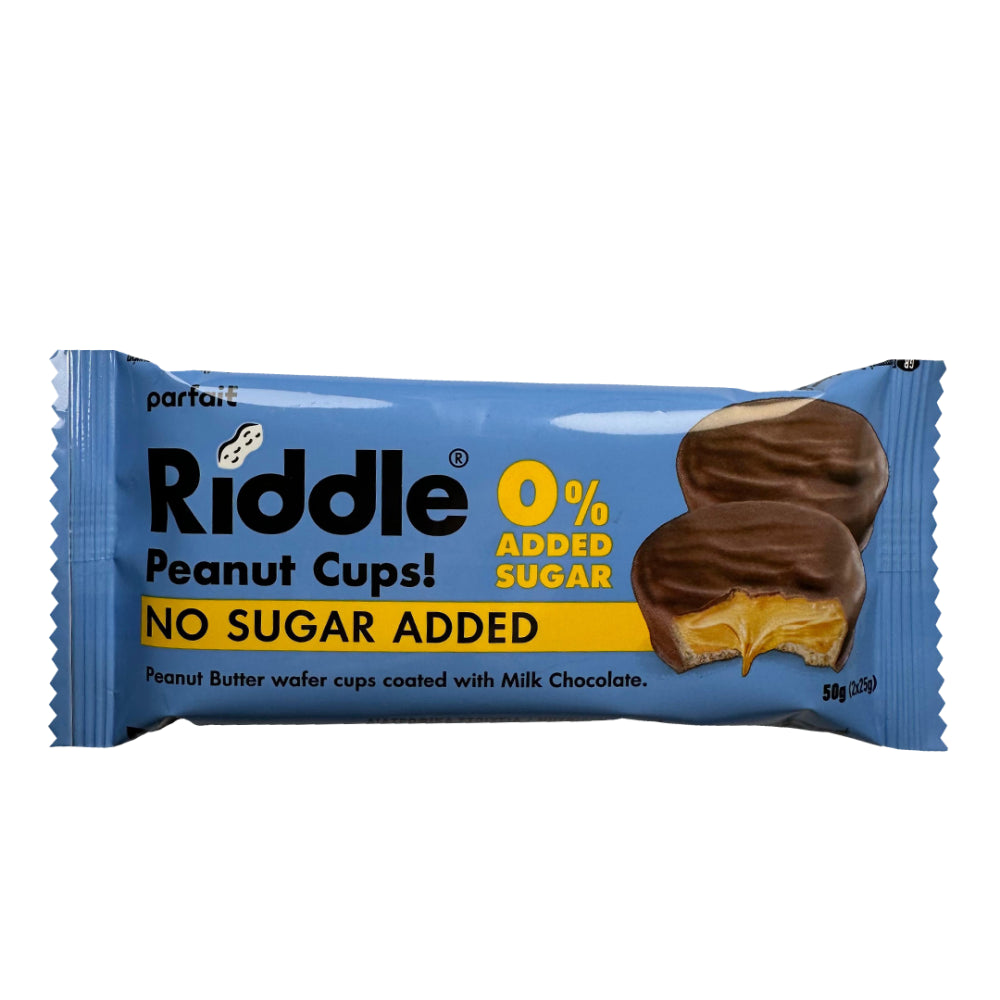 Riddle Peanut Butter Wafer Cups No Sugar Added Coated With Milk Chocolate 15x45g Main image
