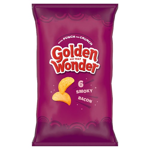 GOLDEN WONDER SMOKY BACON [6 PACK] 25g