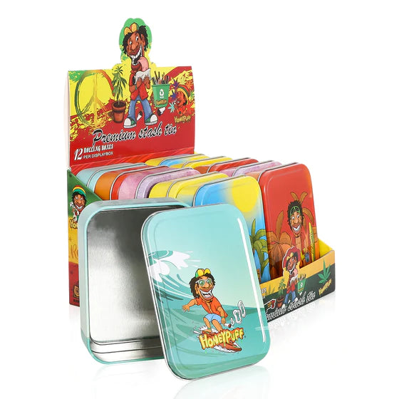 Metal Stash Tin Honey Puff Print With Assorted Design Main image