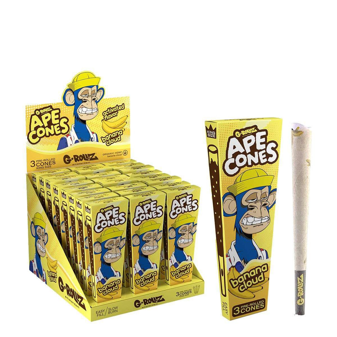 G-ROLLZ APE CONES 3 POP CONES BANANA CLOUD (24) Main image