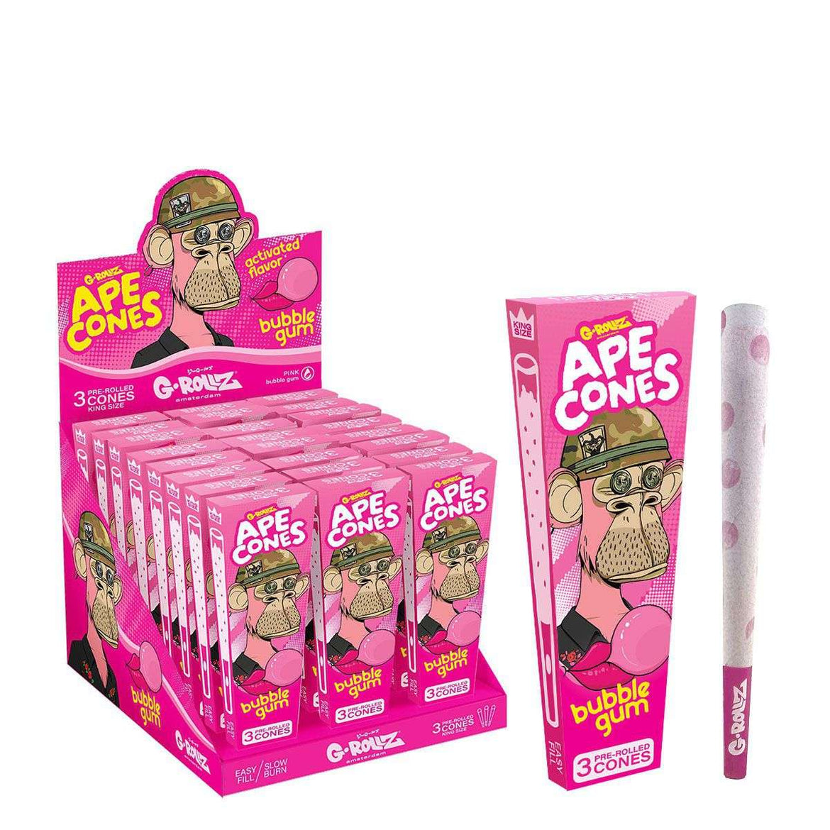 G-ROLLZ APE CONES 3 POP CONES BUBBLEGUM (24) Main image