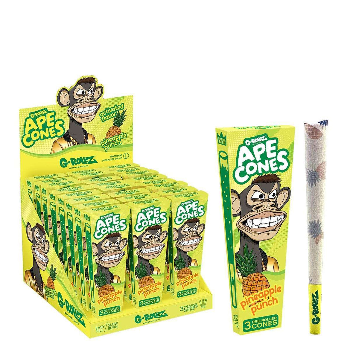 G-ROLLZ APE CONES 3 POP CONES PINEAPPLE PUNCH (24) Main image