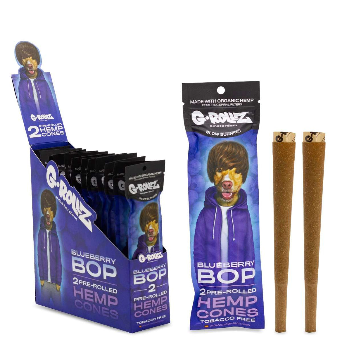 G-ROLLZ PRE-ROLLED HEMP CONES "BLUEBERRY BOP" (12) Main image