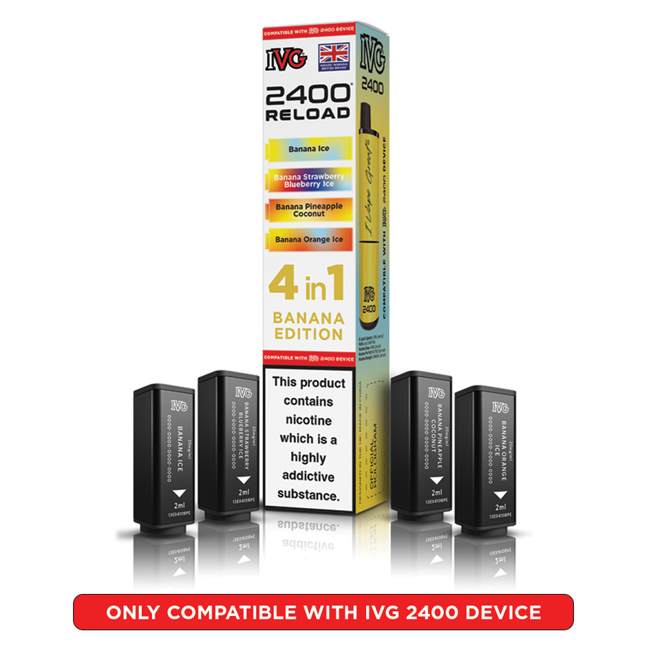 IVG 2400 RELOAD POD 4 PACK BANANA EDITION (5)