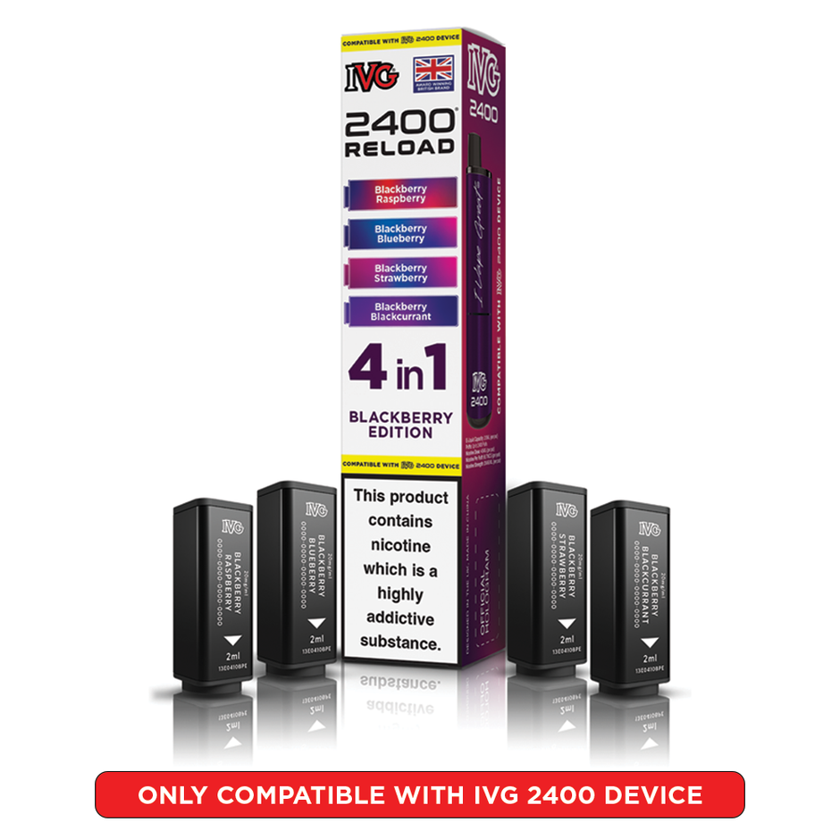 IVG 2400 RELOAD POD 4 PACK BLACKBERRY EDITION (5) Main image