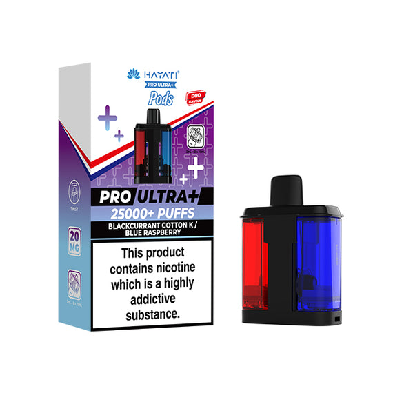 HAYATI PRO ULTRA 25K POD BLACKCURRANT COTTON K / BLUE RASPBERRY (5) Main image