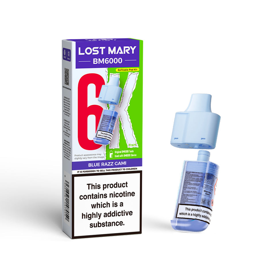 LOST MARY BM6000 POD BLUE RAZZ GAMI (5) Main image
