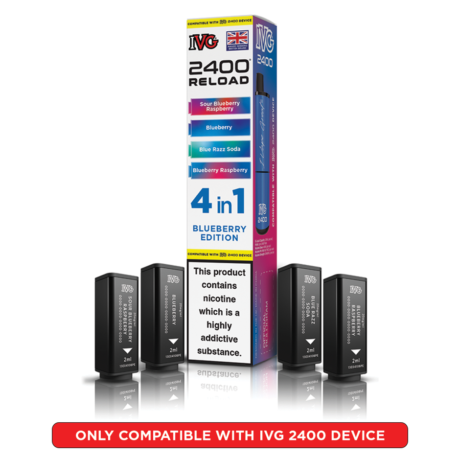 IVG 2400 RELOAD POD 4 PACK BLUEBERRY EDITION (5) Main image