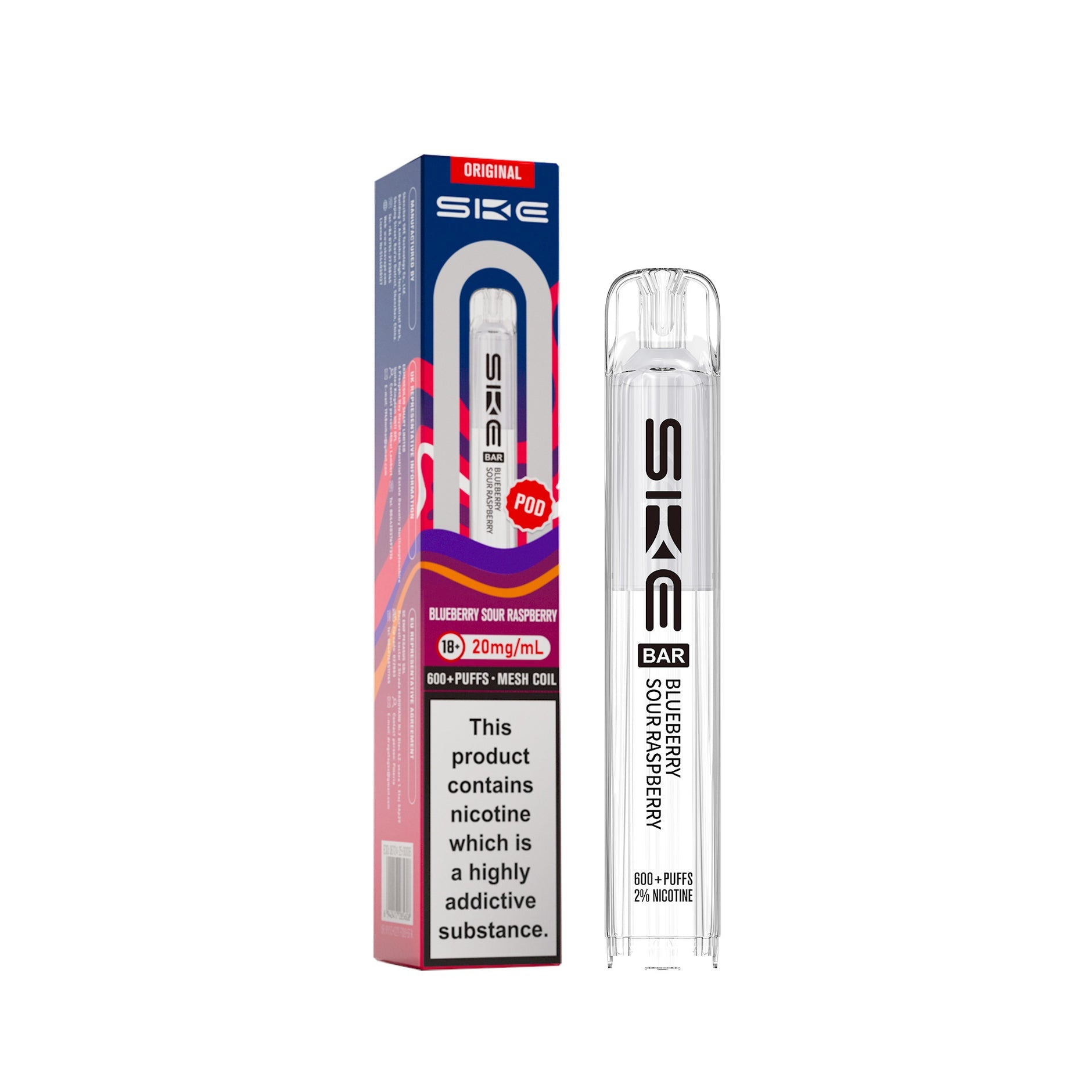 SKE BAR REFILL POD (2025) BLUEBERRY SOUR RASPBERRY (10) Main image