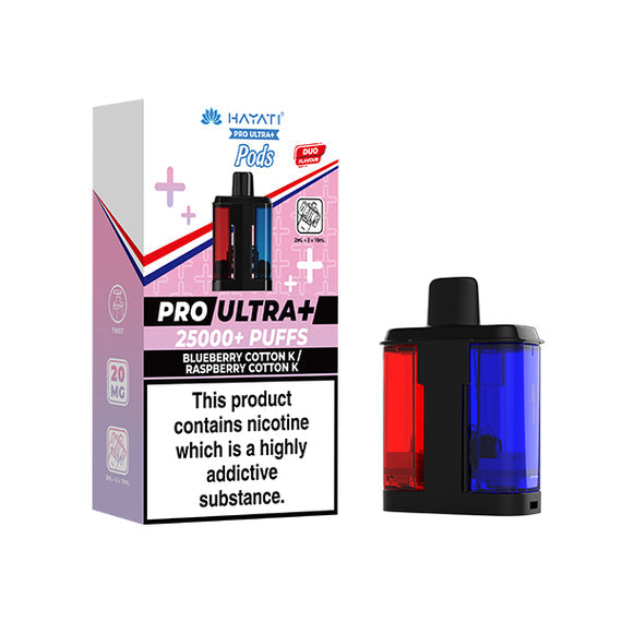 HAYATI PRO ULTRA 25K POD BLUEBERRY COTTON K / RASPBERRY COTTON K (5)