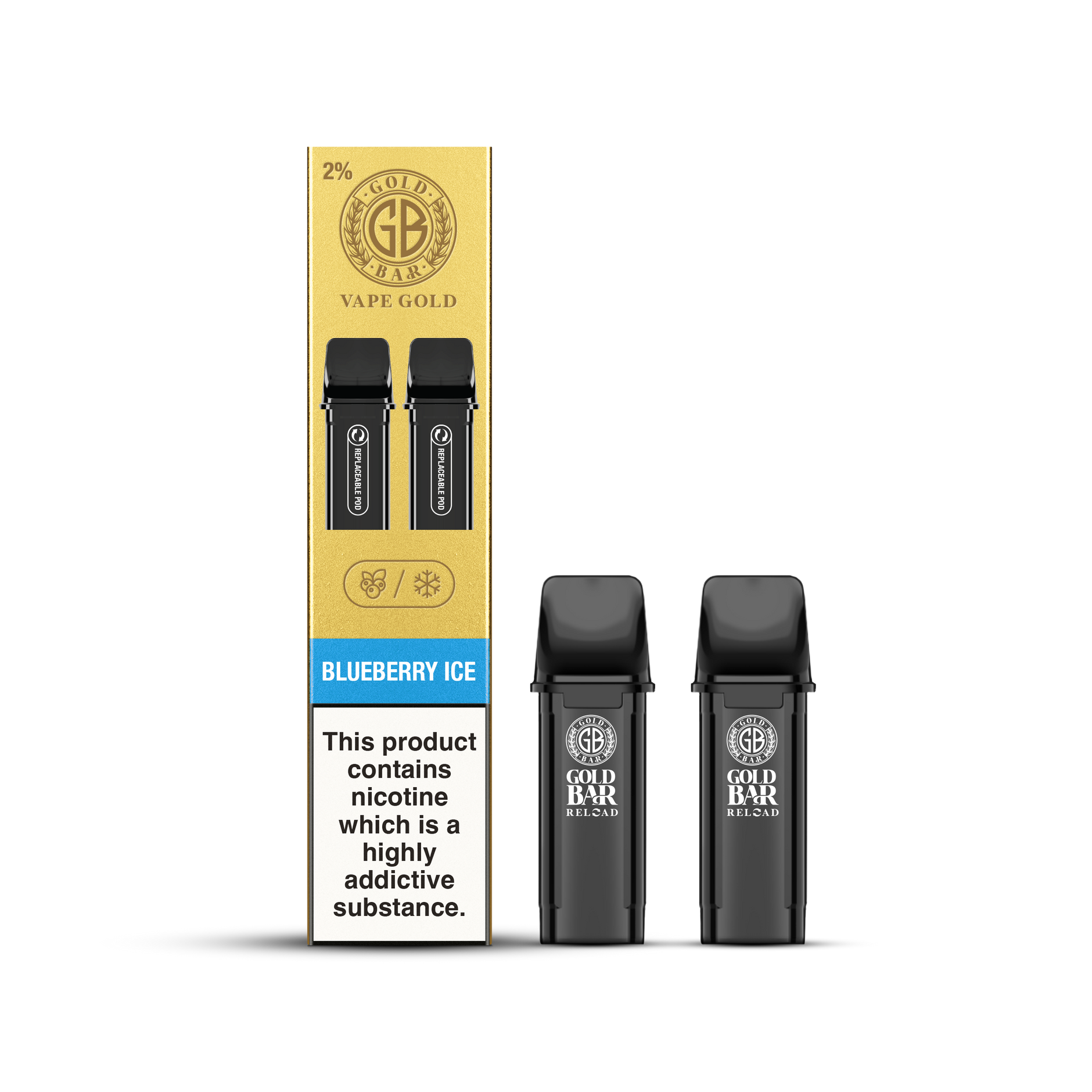 GOLD BAR RELOAD PODS 2PK BLUEBERRY ICE (10) Main image