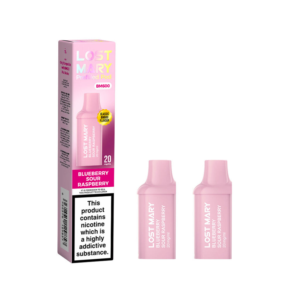 LOST MARY BM600 2025 2PK PODS BLUEBERRY SOUR RASPBERRY (10) Main image