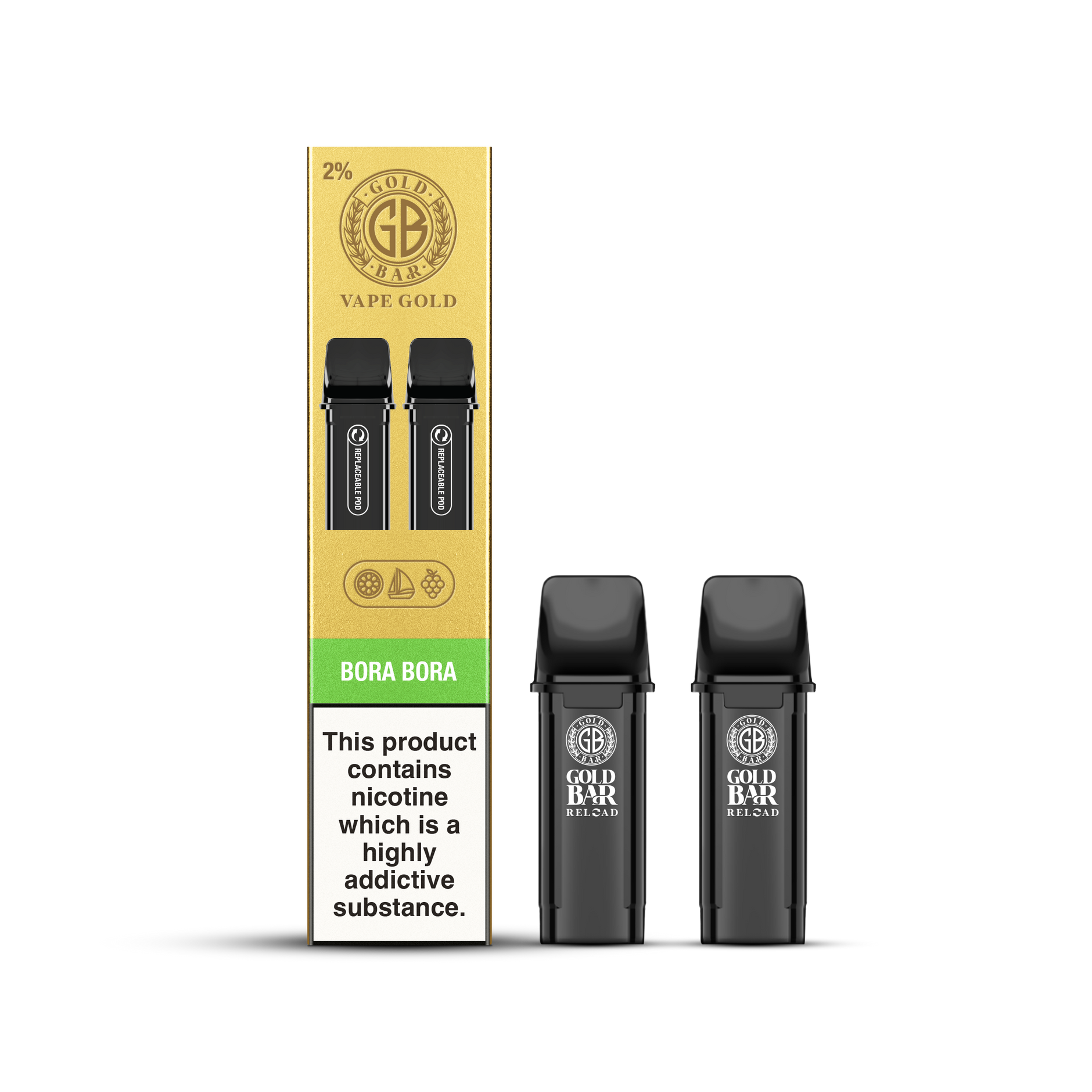 GOLD BAR RELOAD PODS 2PK BORA BORA (10) Main image