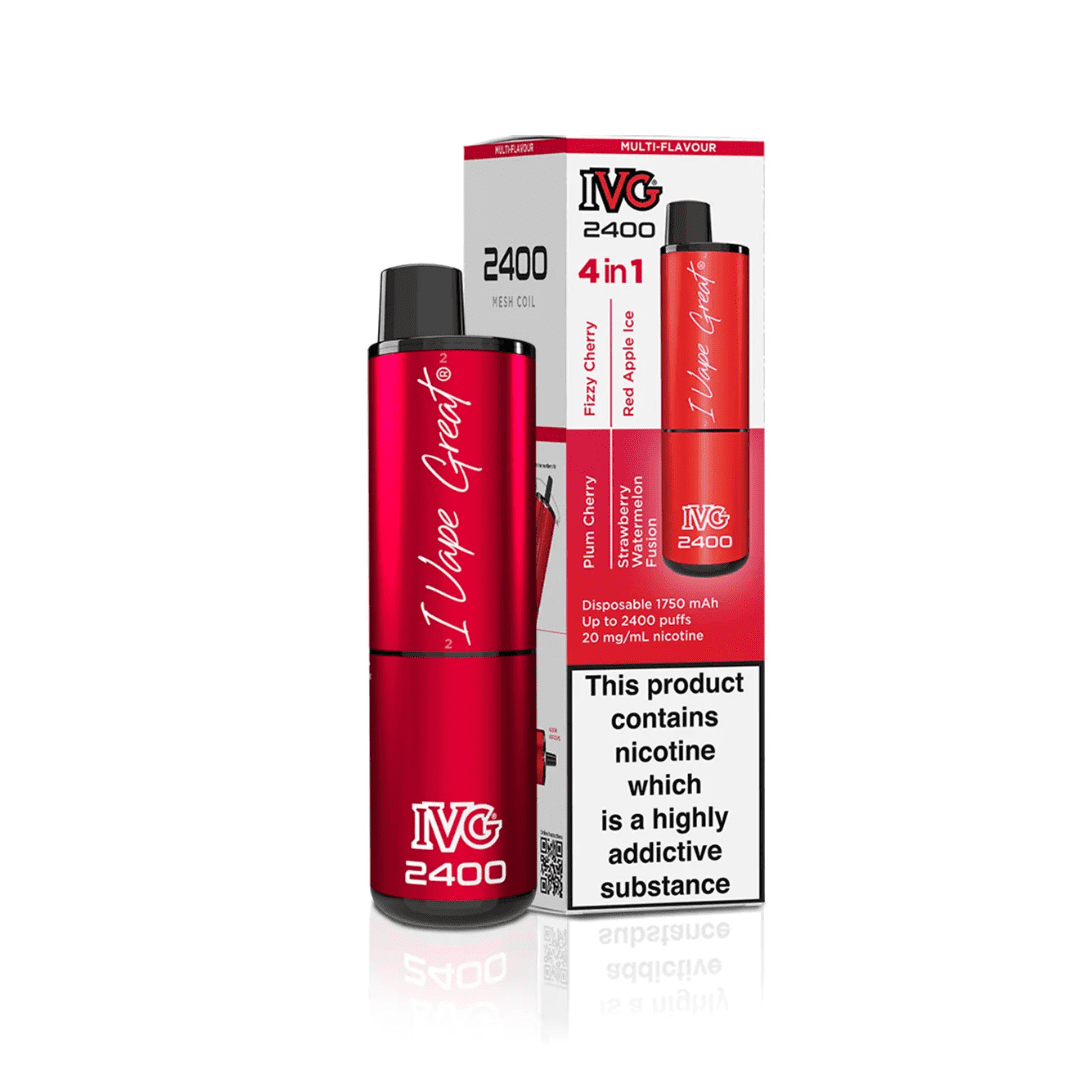 IVG 2400 4in1 Red Raspberry Edition Vape 5 Pack