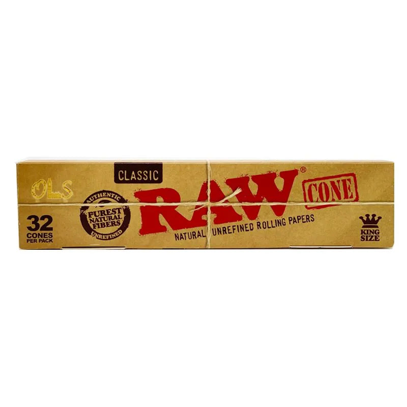 Raw Cones Natural Unrefined Rolling Paper Classic King Size 32 per box Main image