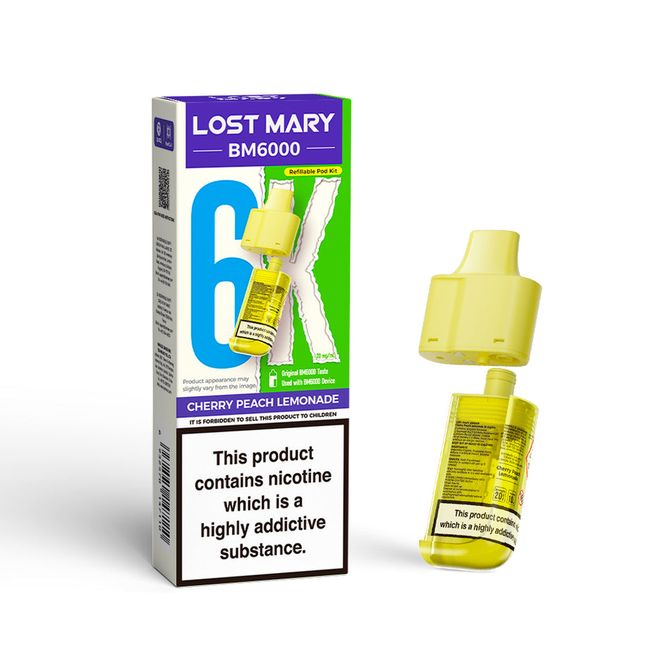 LOST MARY BM6000 POD CHERRY PEACH LEMONADE (5) Main image