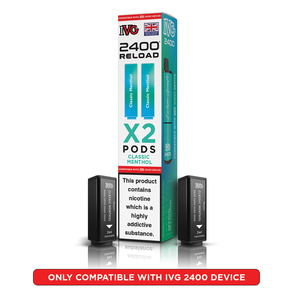 IVG 2400 RELOAD POD 2 PACK CLASSIC MENTHOL (5) Main image